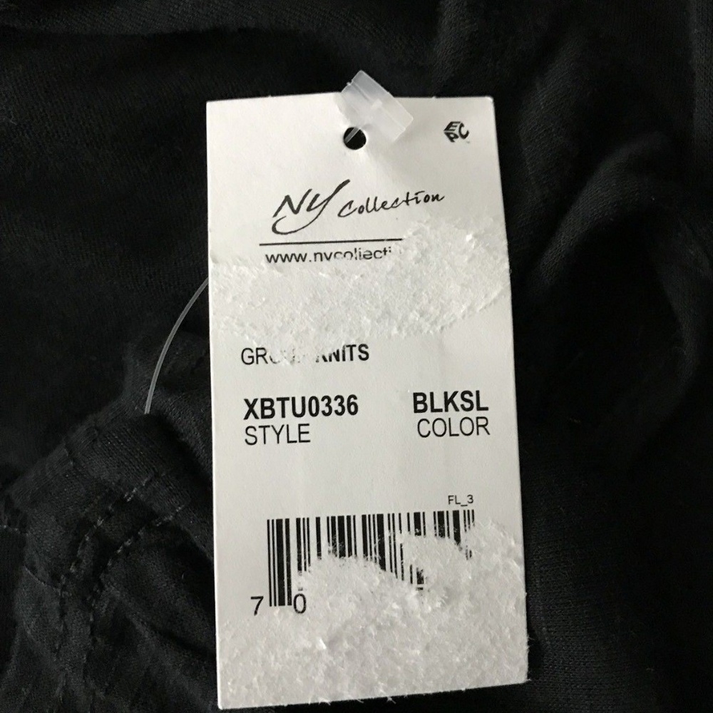 NY Collection Womens Cold Shoulders Black Blouse L - Picture 3 of 6